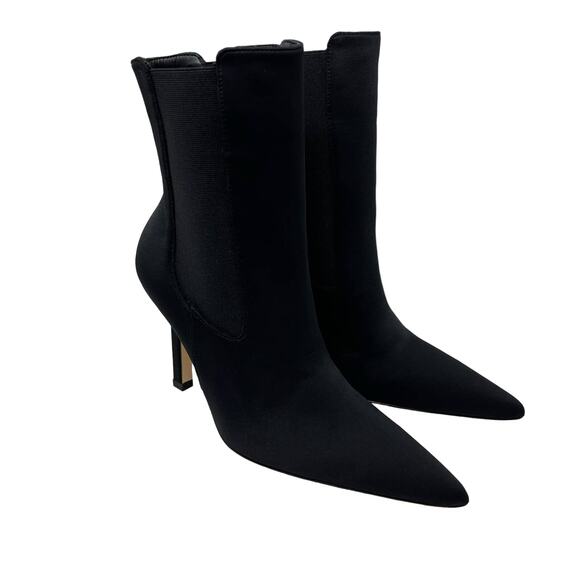 Good American High Kickstand Suede Bootie Size 7.5 Neoprene Black GA118N-X - Picture 6 of 7